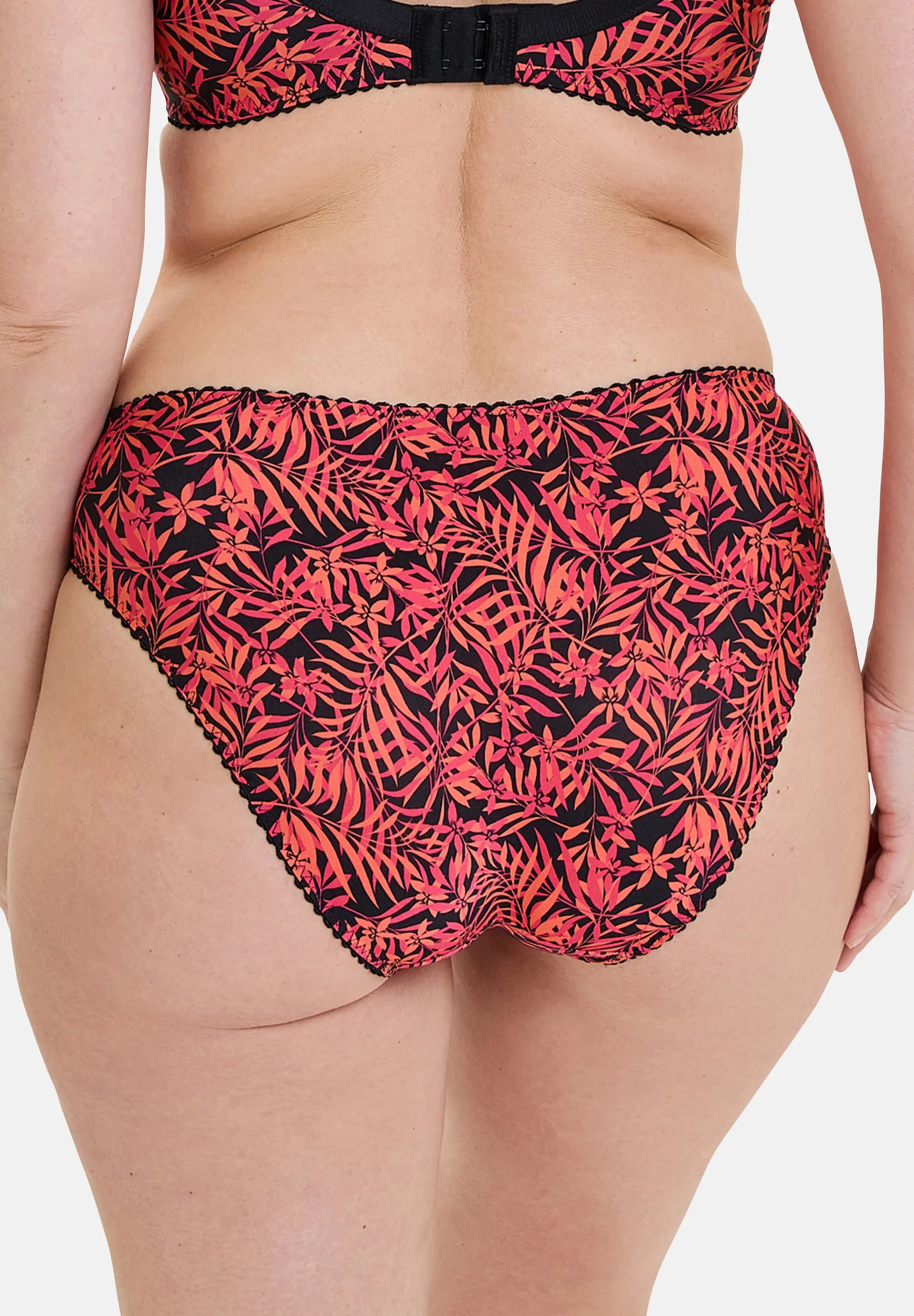 Slip Amélie Print Feuillage Corail