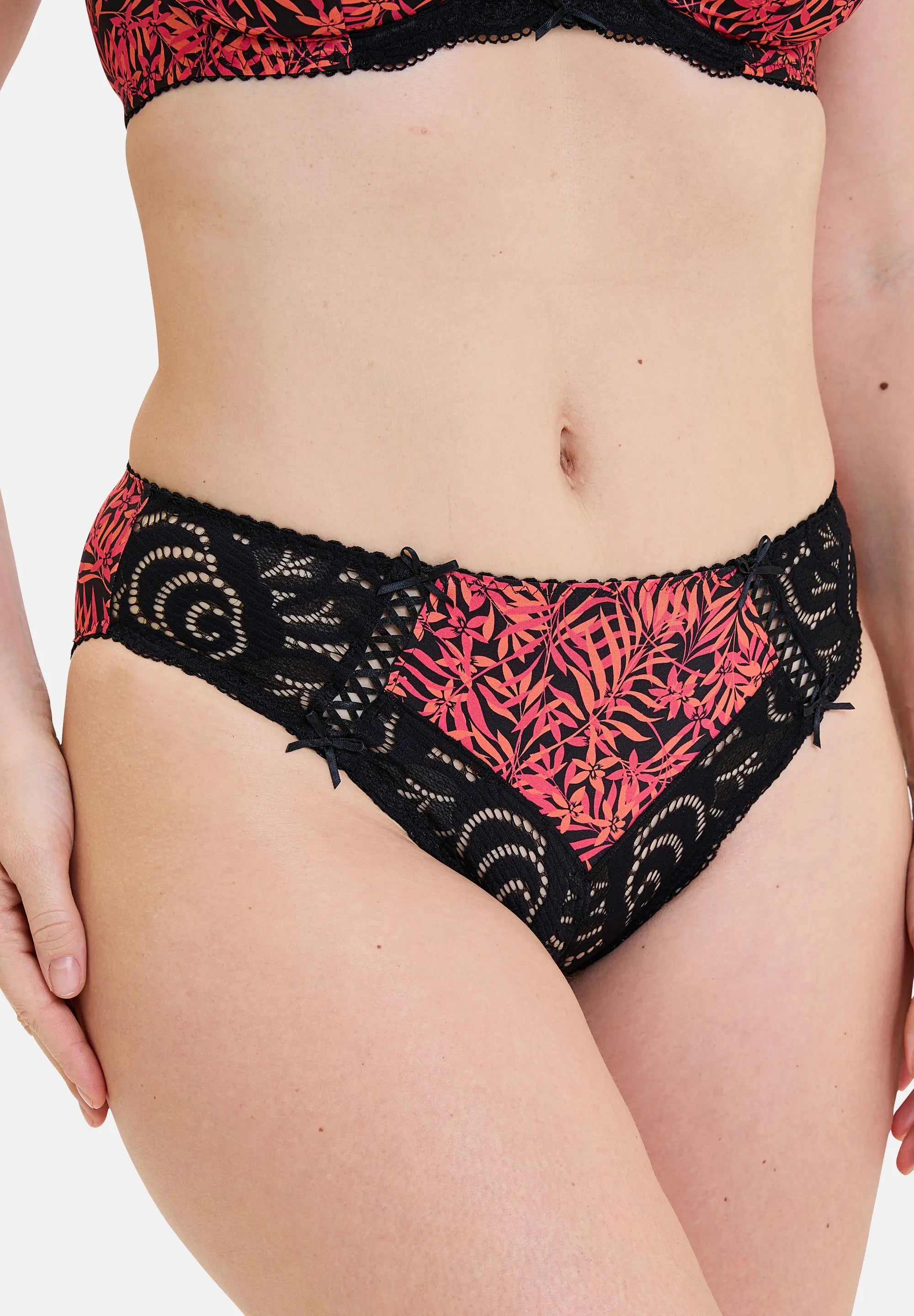 Slip Amélie Print Feuillage Corail