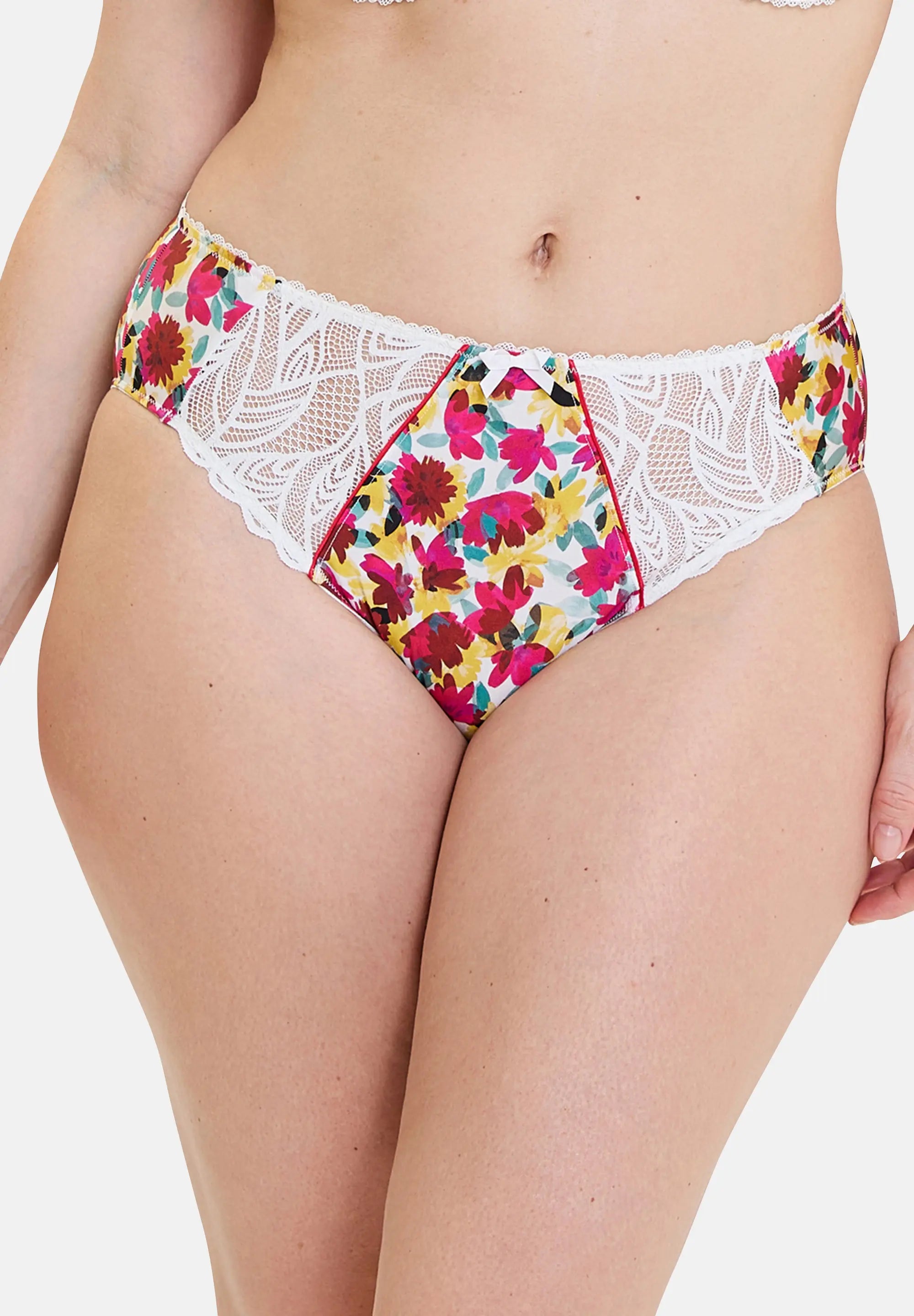 Slip Célia Fleurs Rouges & Jaunes