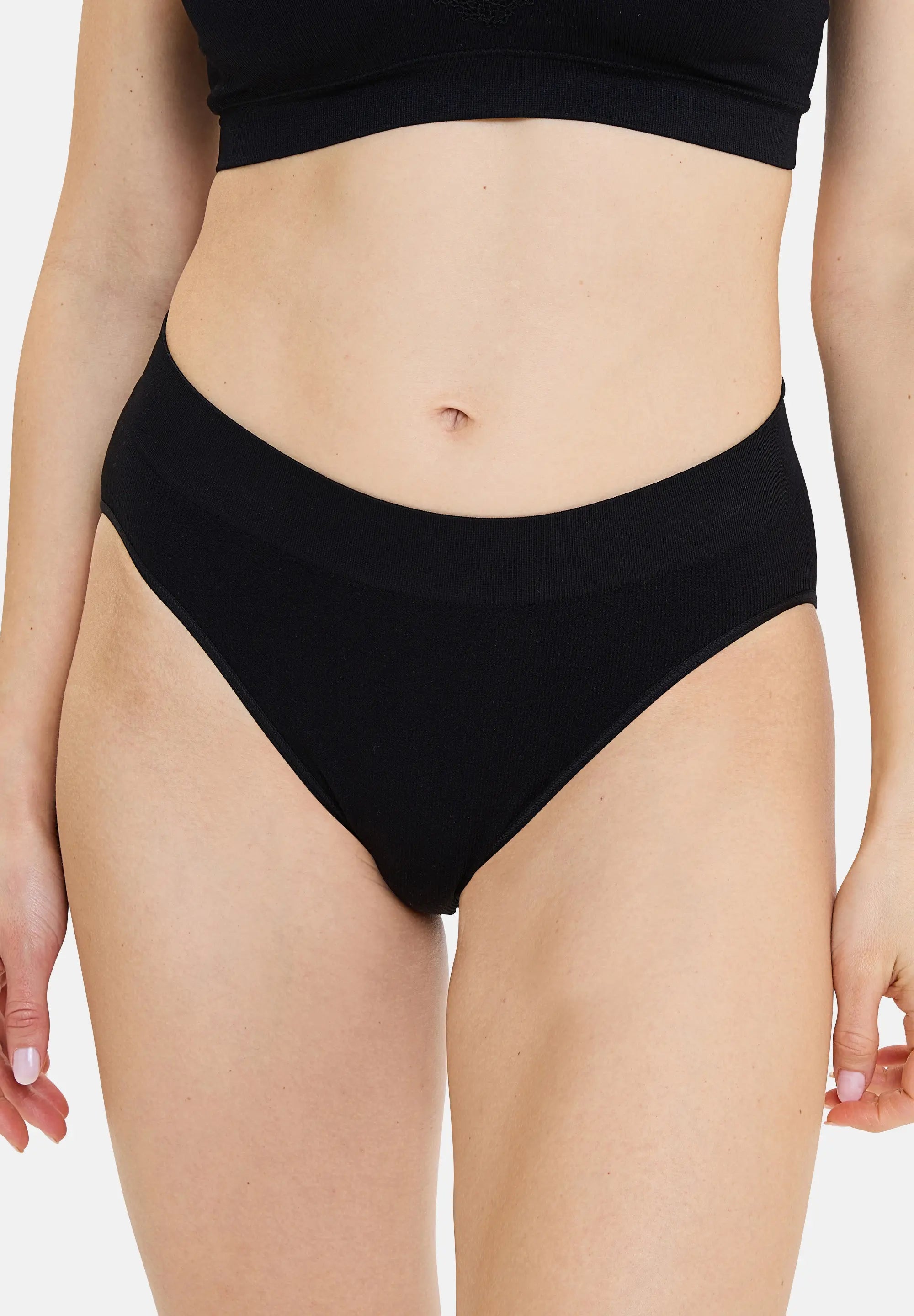 Lot de 2 slips midi Essentiel Confort Noir