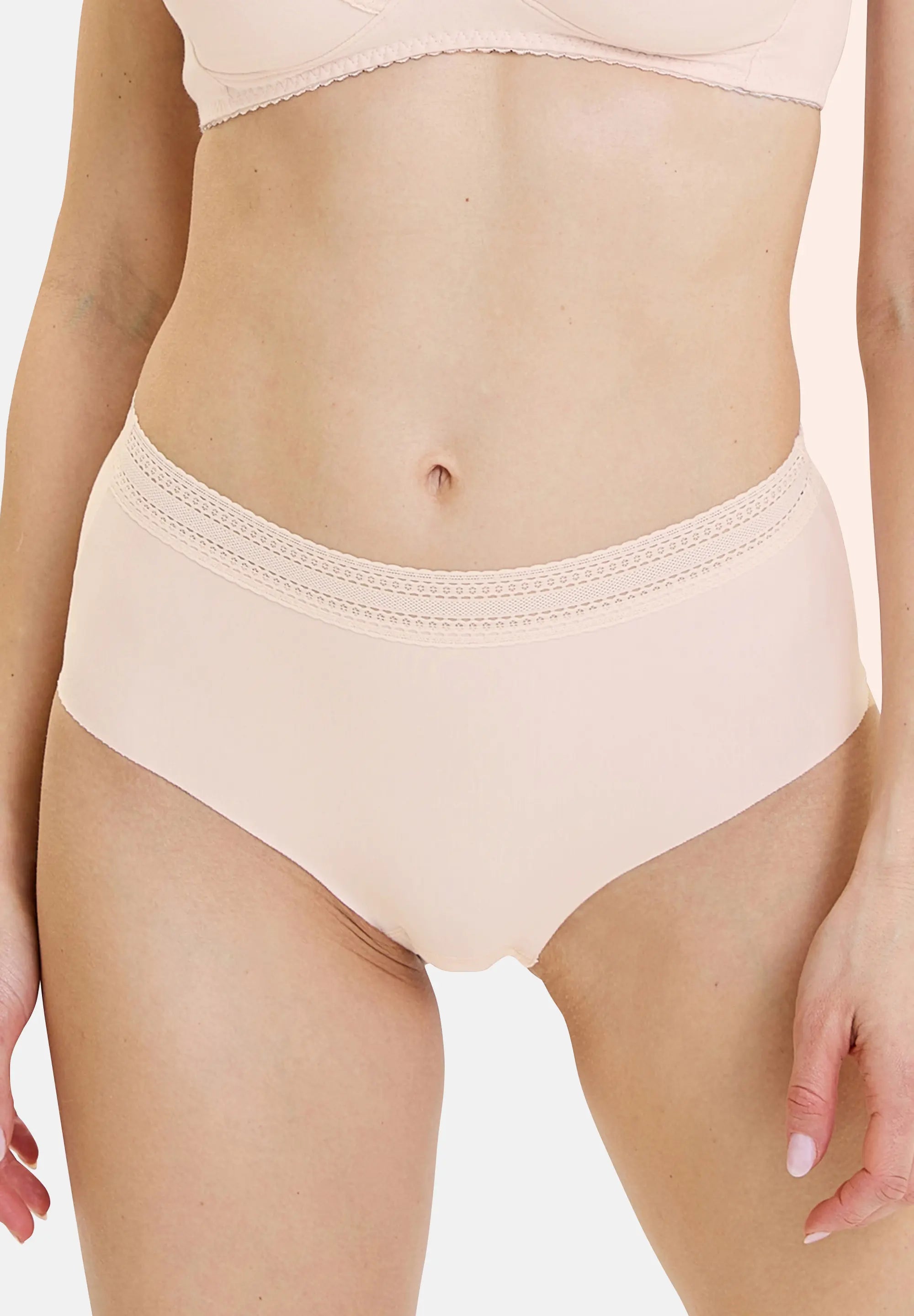 Lot de 2 culottes Invisible Coton Rose Pivoine d'Argent & Blanc