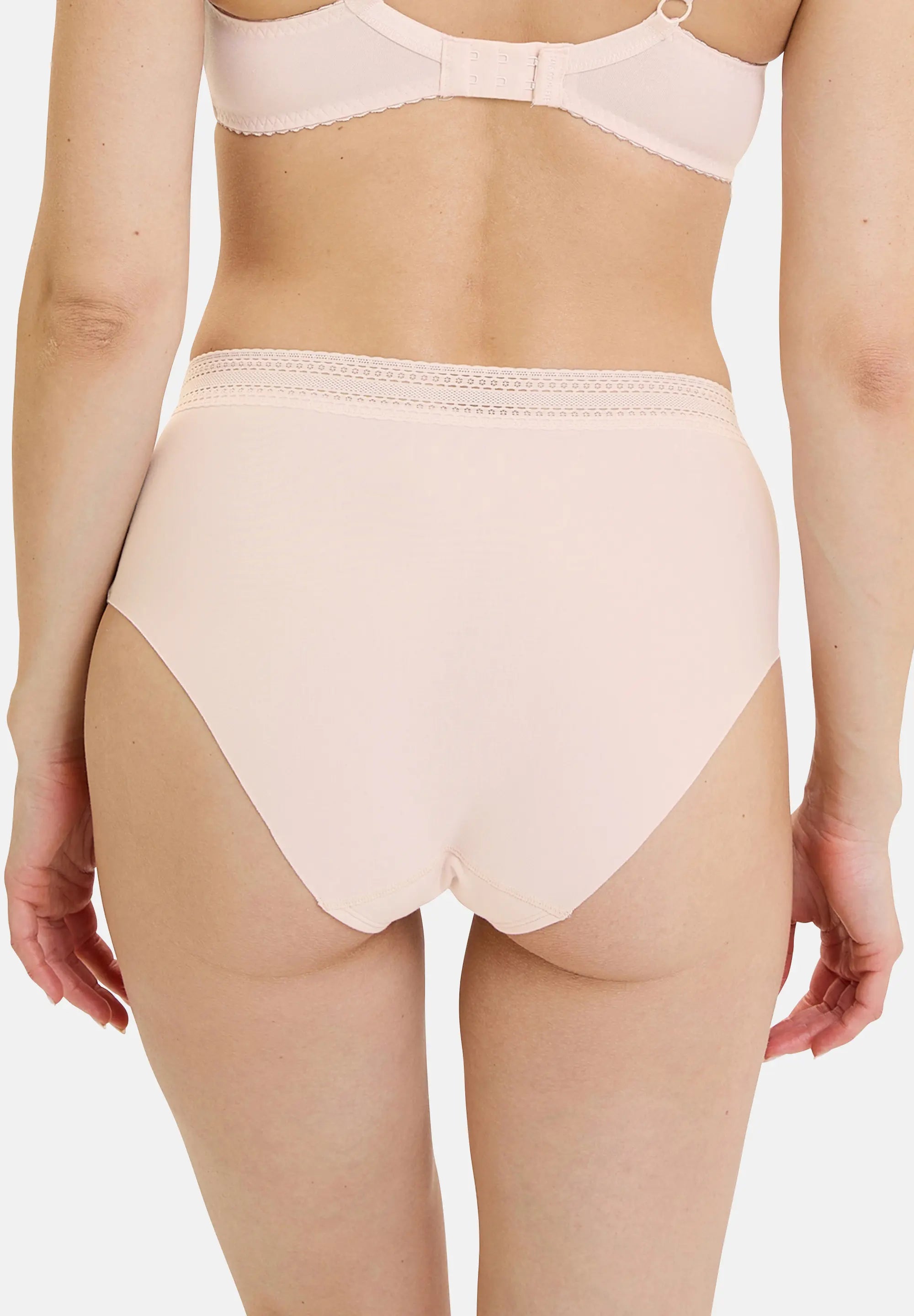 Lot de 2 culottes Invisible Coton Rose Pivoine d'Argent & Blanc