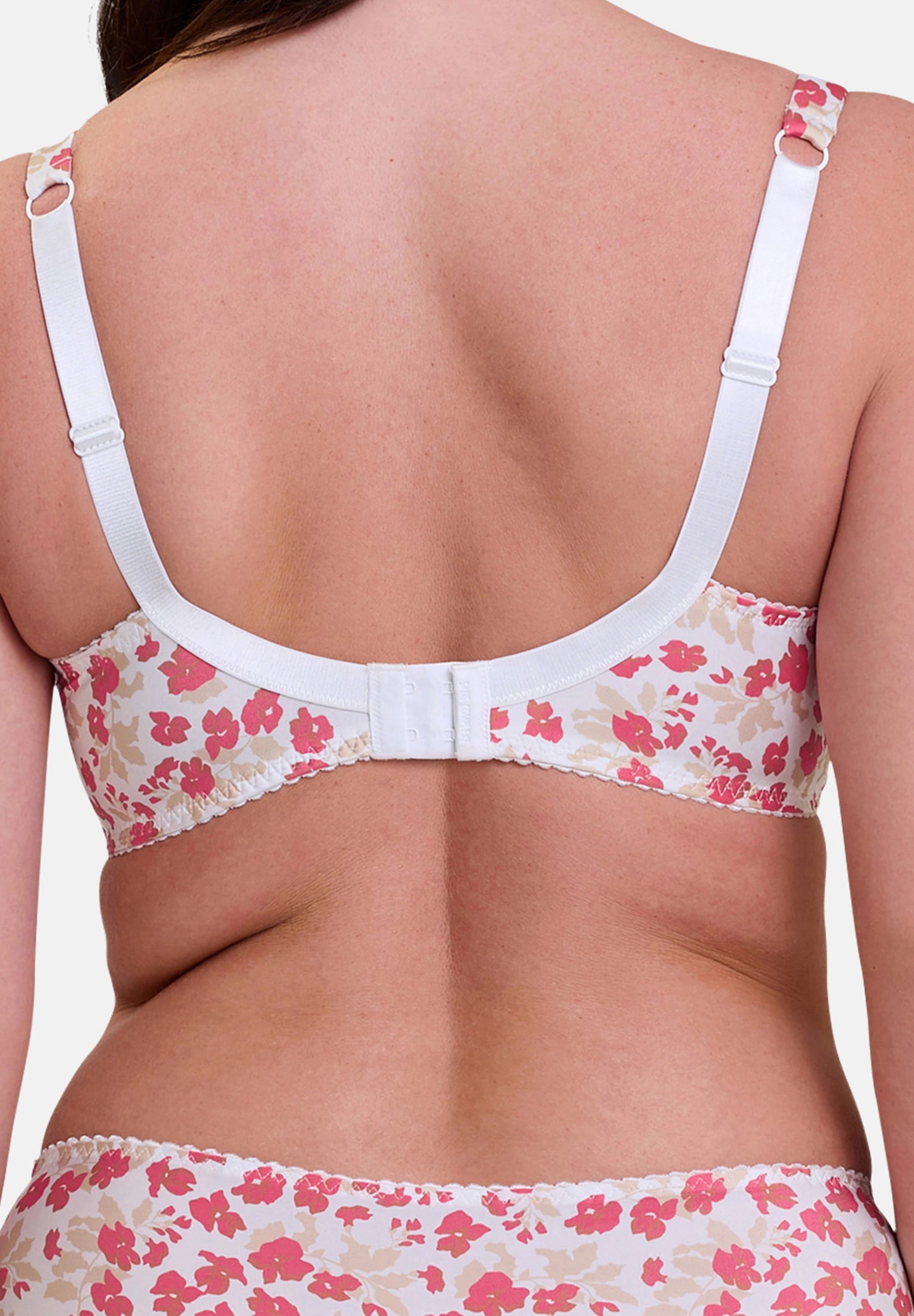 Soutien-gorge emboîtant Amélie Print Imprimé Floral Blanc et Rouge – vue de dos