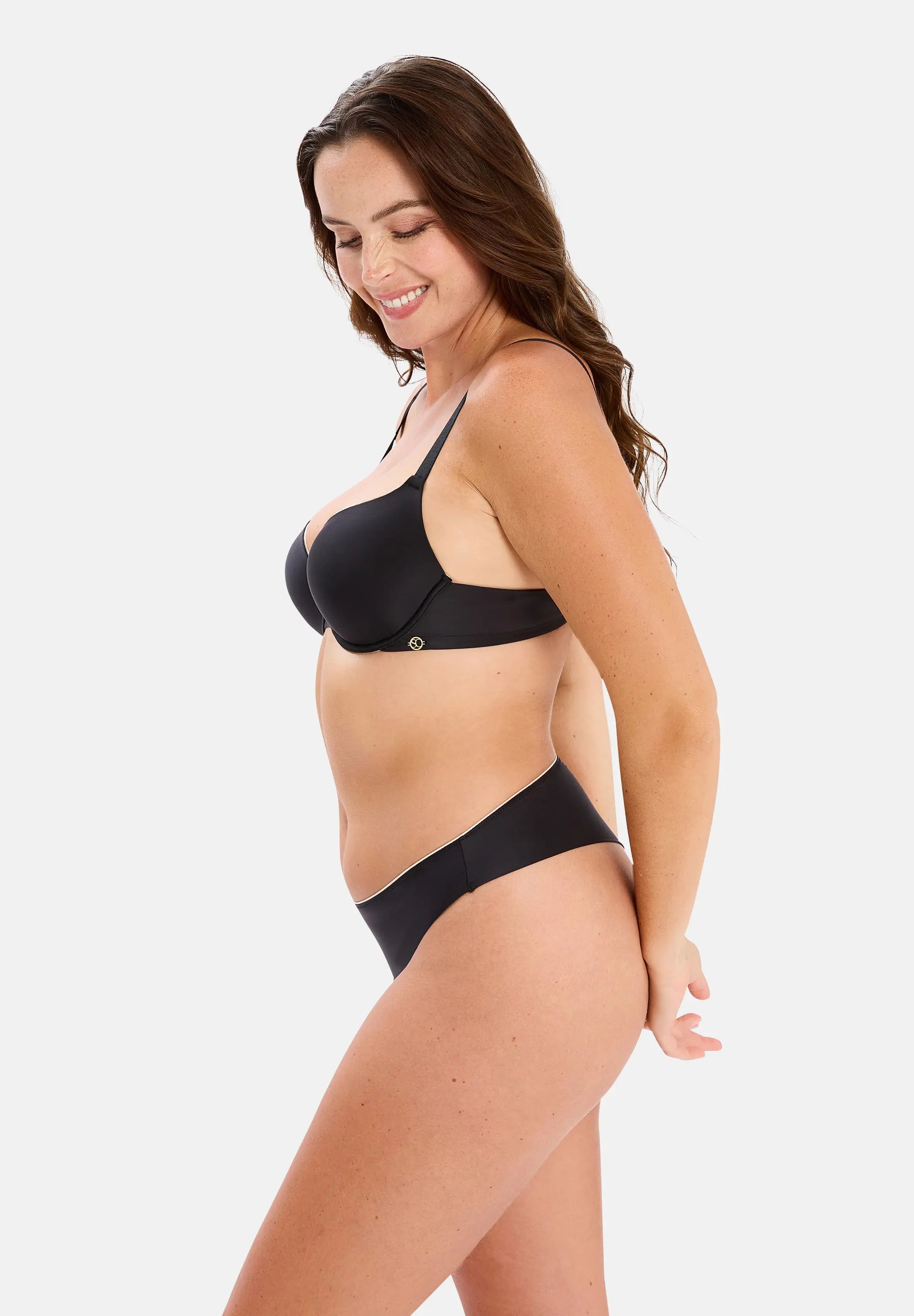 Soutien-gorge corbeille avec coques Unseen Noir / Blush