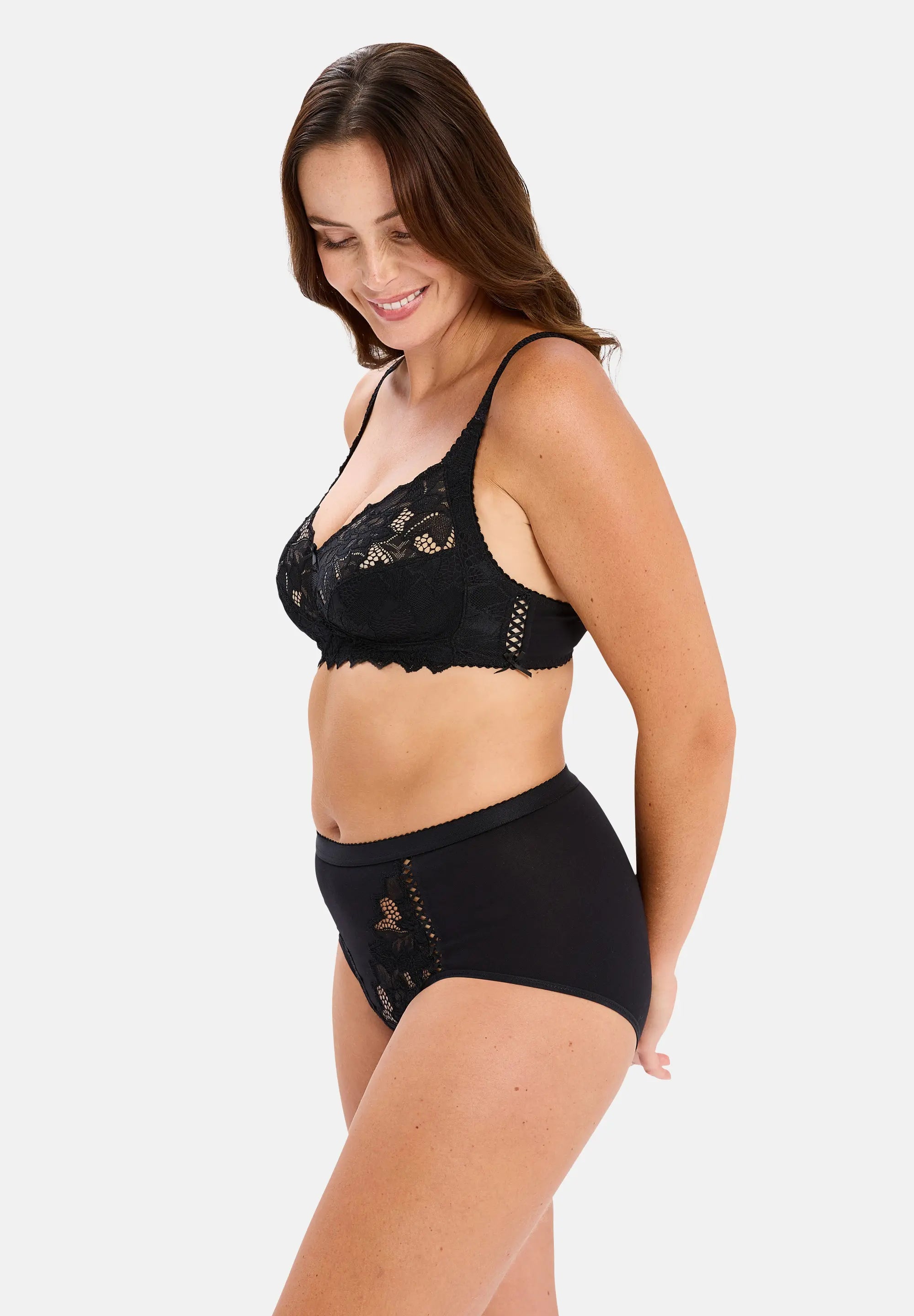Soutien-gorge emboîtant Dentelle Plus sans armatures Coton d'Arum Noir