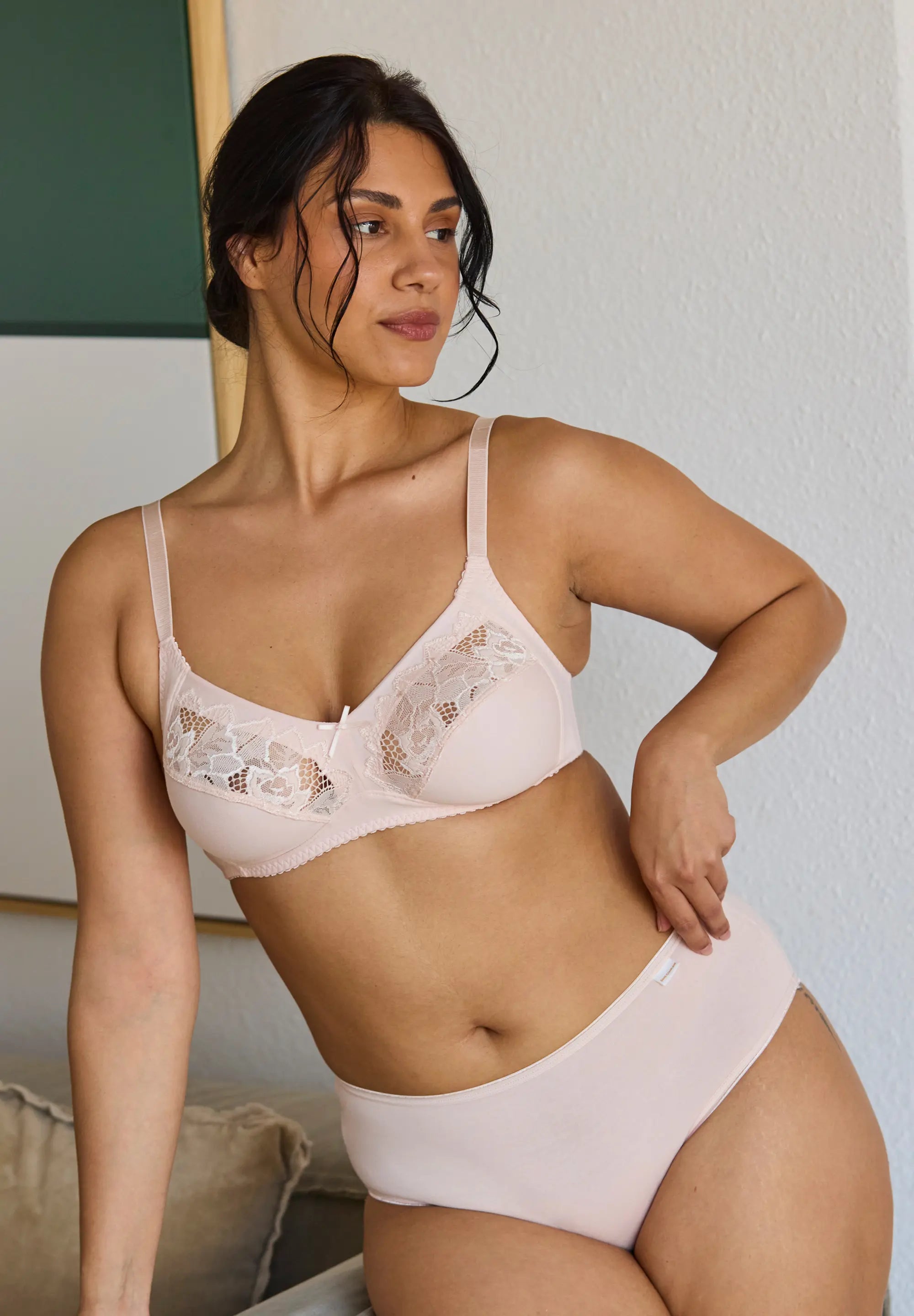 Multipack x3 reggiseni senza ferretto cotone bio Coton d'Arum Nero, Bianco e Rosa Argento