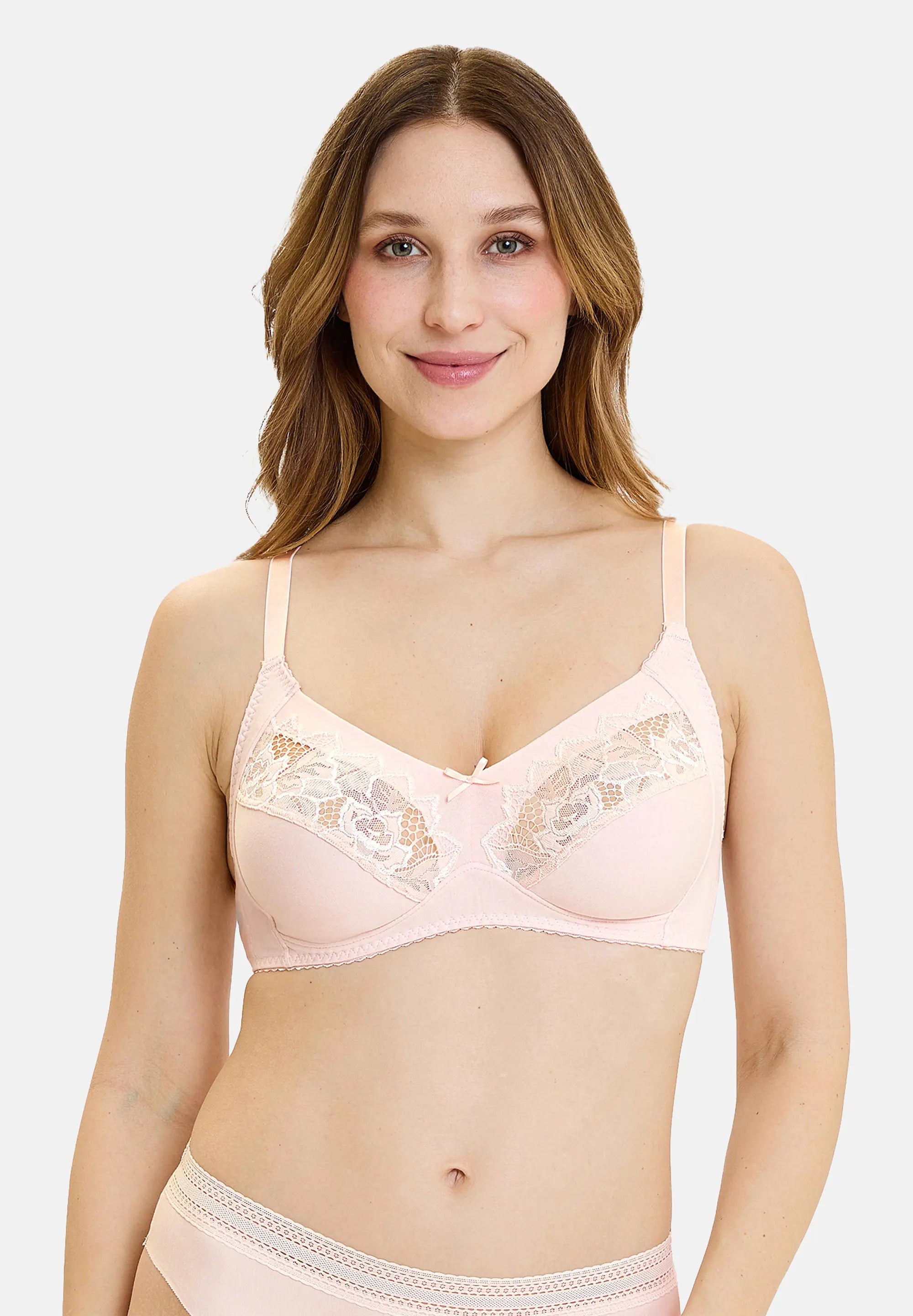 Volle Cup BH zonder beugels Coton Plus Coton d'Arum Zilverenpioenroosroze